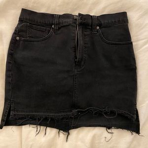 Madewell black denim skirt